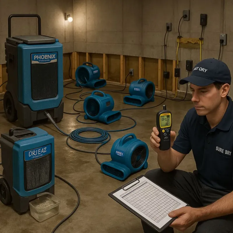 Structural Drying and Dehumidification process in Eastman, GA